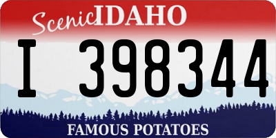 ID license plate I398344