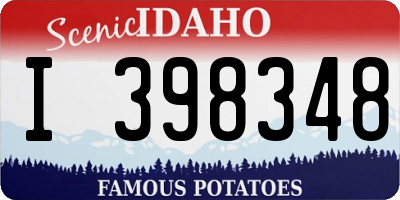 ID license plate I398348
