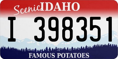 ID license plate I398351