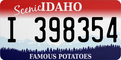 ID license plate I398354