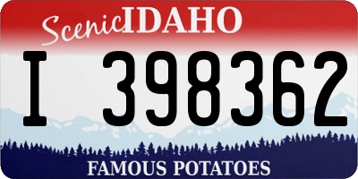 ID license plate I398362