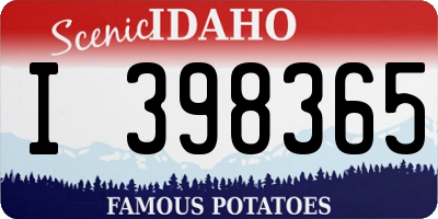 ID license plate I398365