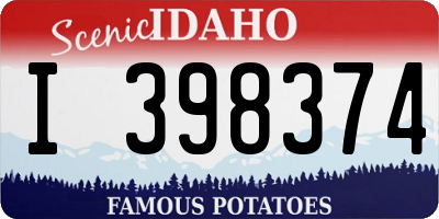 ID license plate I398374