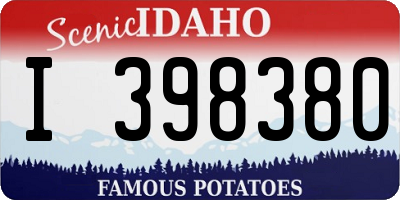 ID license plate I398380