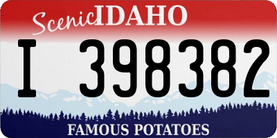 ID license plate I398382