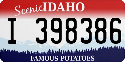 ID license plate I398386