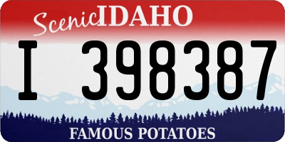 ID license plate I398387