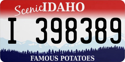 ID license plate I398389