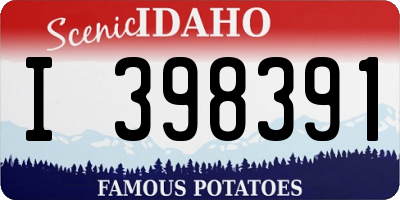 ID license plate I398391