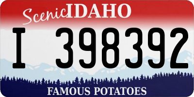 ID license plate I398392