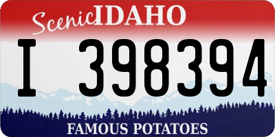 ID license plate I398394