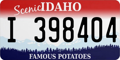 ID license plate I398404
