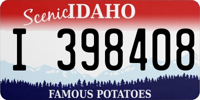 ID license plate I398408