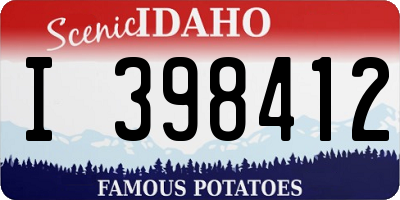 ID license plate I398412
