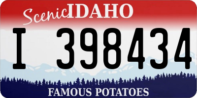 ID license plate I398434