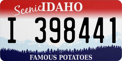 ID license plate I398441