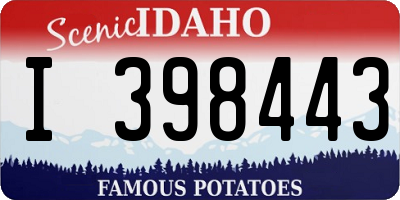 ID license plate I398443