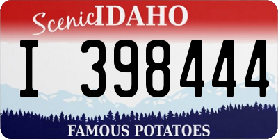 ID license plate I398444
