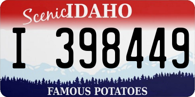 ID license plate I398449
