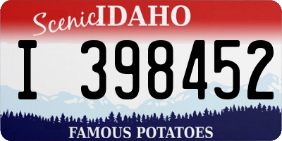 ID license plate I398452