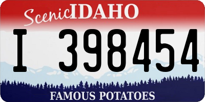 ID license plate I398454