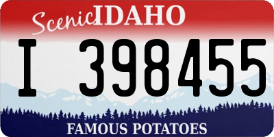 ID license plate I398455