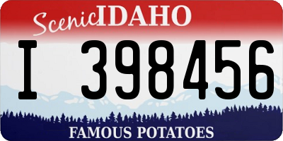 ID license plate I398456