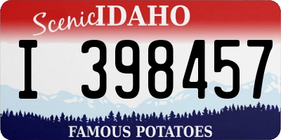 ID license plate I398457