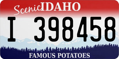 ID license plate I398458