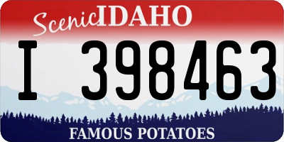 ID license plate I398463