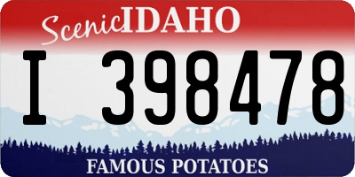 ID license plate I398478