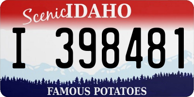 ID license plate I398481