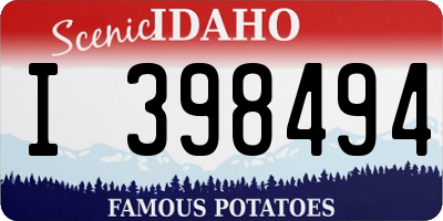 ID license plate I398494
