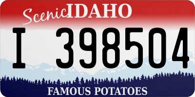 ID license plate I398504