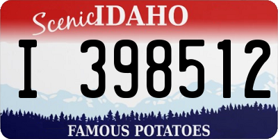 ID license plate I398512