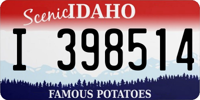 ID license plate I398514