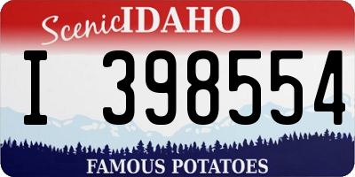 ID license plate I398554