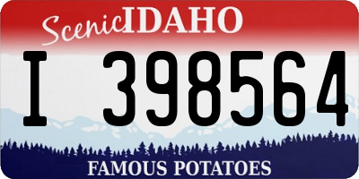 ID license plate I398564
