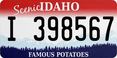 ID license plate I398567