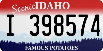 ID license plate I398574