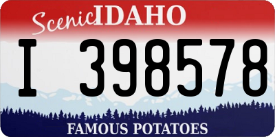 ID license plate I398578