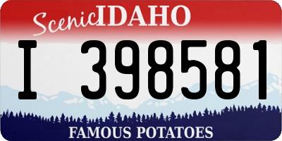ID license plate I398581