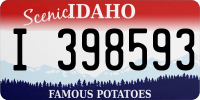 ID license plate I398593