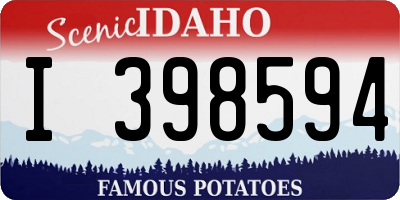 ID license plate I398594