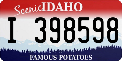 ID license plate I398598