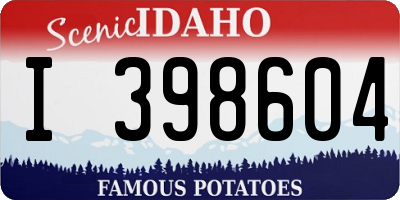 ID license plate I398604