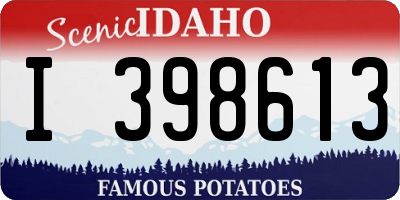 ID license plate I398613