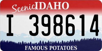 ID license plate I398614