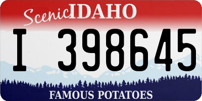 ID license plate I398645