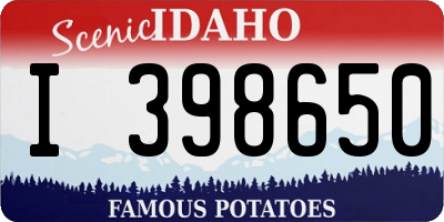 ID license plate I398650